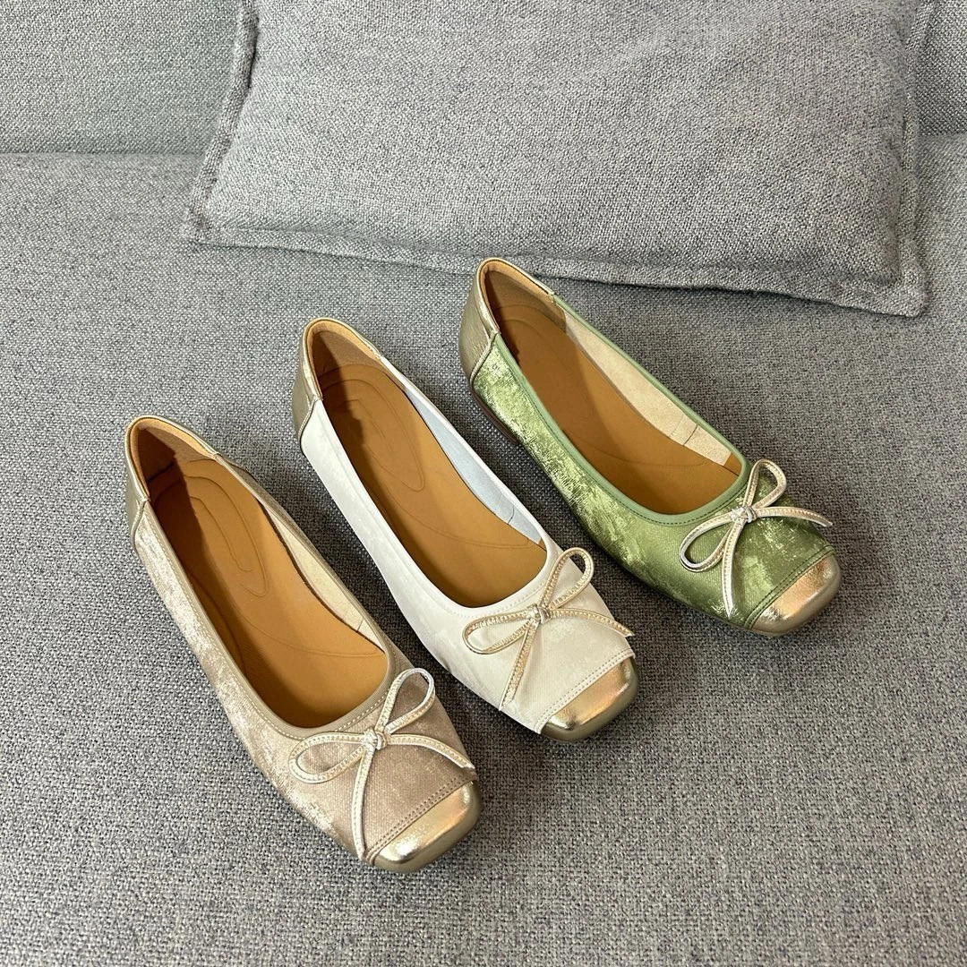 [珍姐专属] 新中式软底浅口真皮单鞋女船鞋法式鞋 F127-176-923