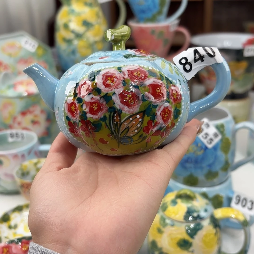 景德镇手绘高温釉下彩陶瓷茶具