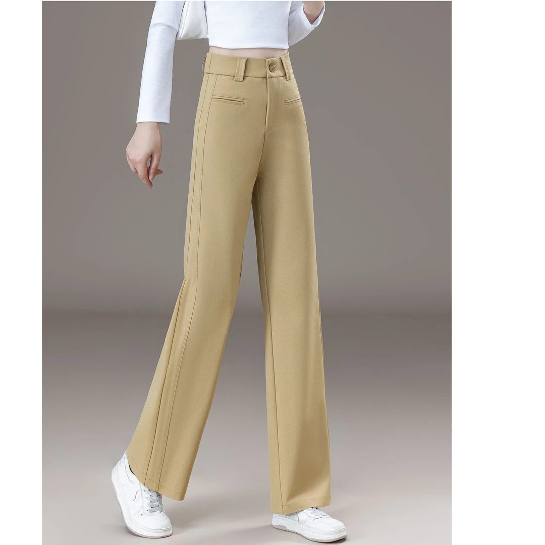 窄版阔腿裤女春秋季2025新款爆款高腰显瘦西装裤宽松直筒休闲裤子
