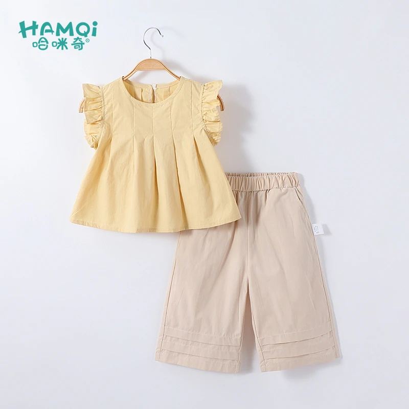 童装女童套装夏季新款宝宝小童纯棉洋气时尚背心裤子儿童两件套潮