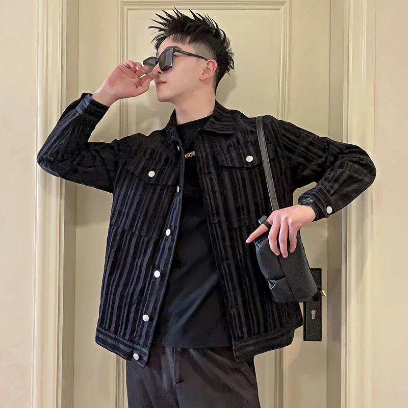 早春2025潮春秋新款工装休闲宽松夹克牛仔衣外套男男士时尚百搭