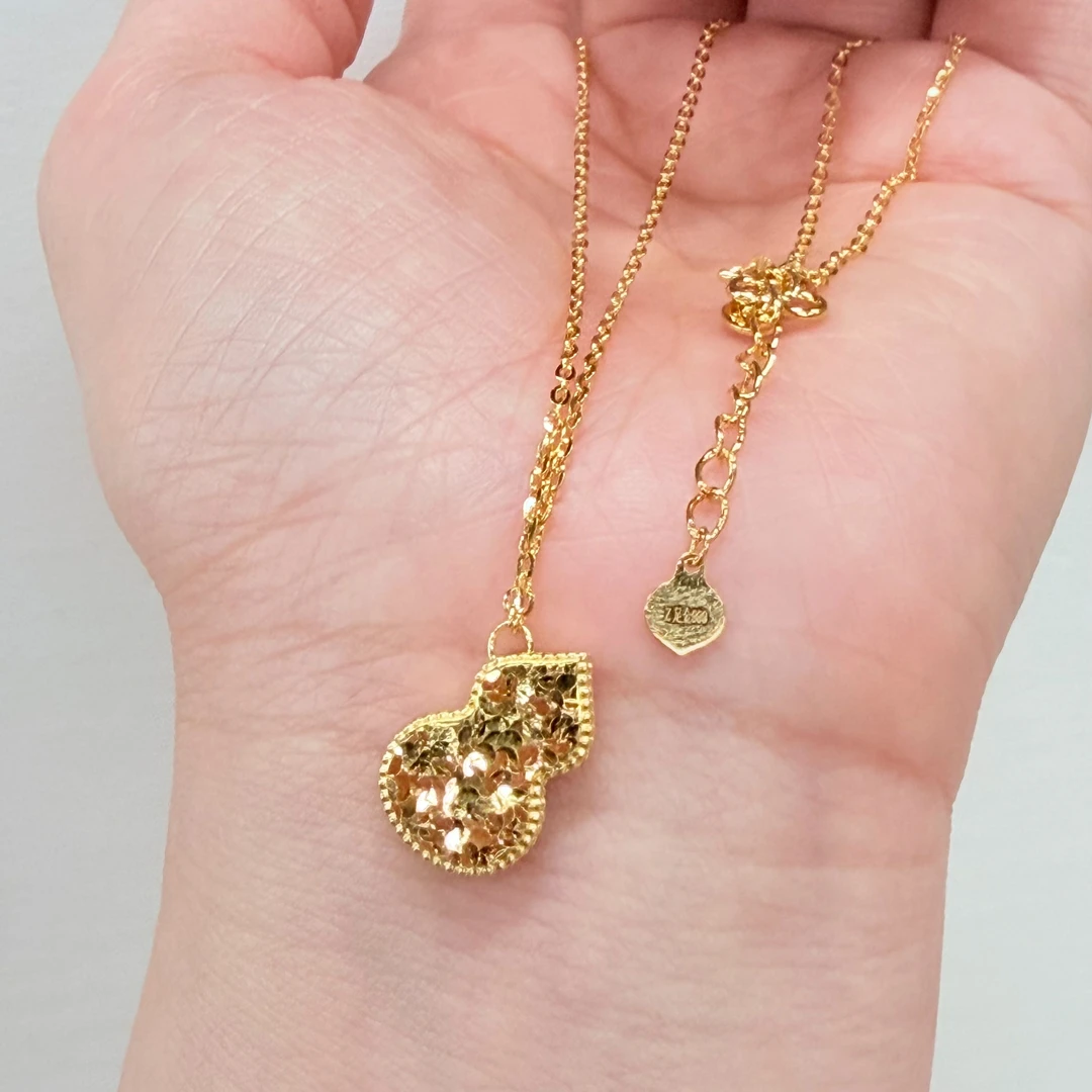 【金项链】爆闪葫芦黄金套链5G足金999精致百搭送女友零附加