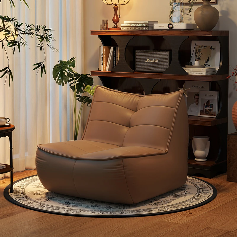 懒人可坐阳台单人榻榻米客厅小可躺可睡网红沙发椅家用中古风家具