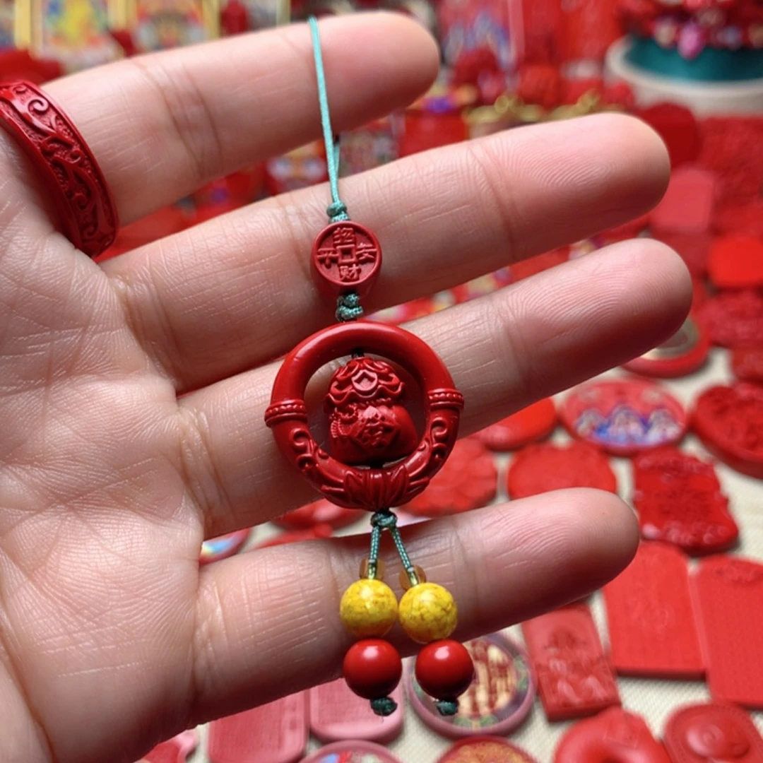 天然辰砂工艺品朱砂手机坠