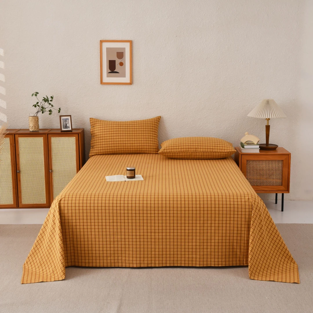 无品牌-【云锦】无打腊手工老粗布全棉床品套件