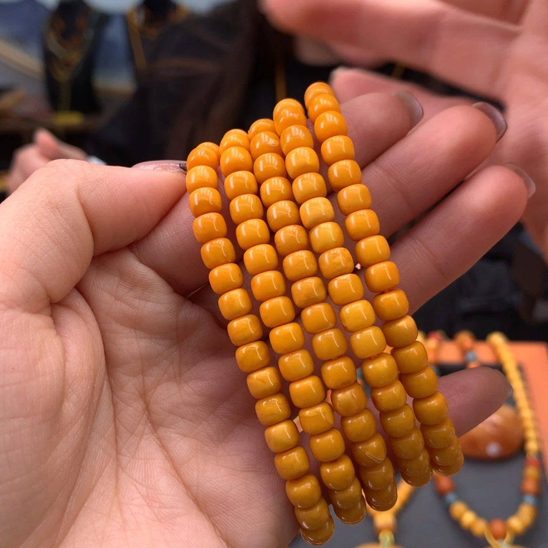 蜜蜡手串未镶嵌多样性发一