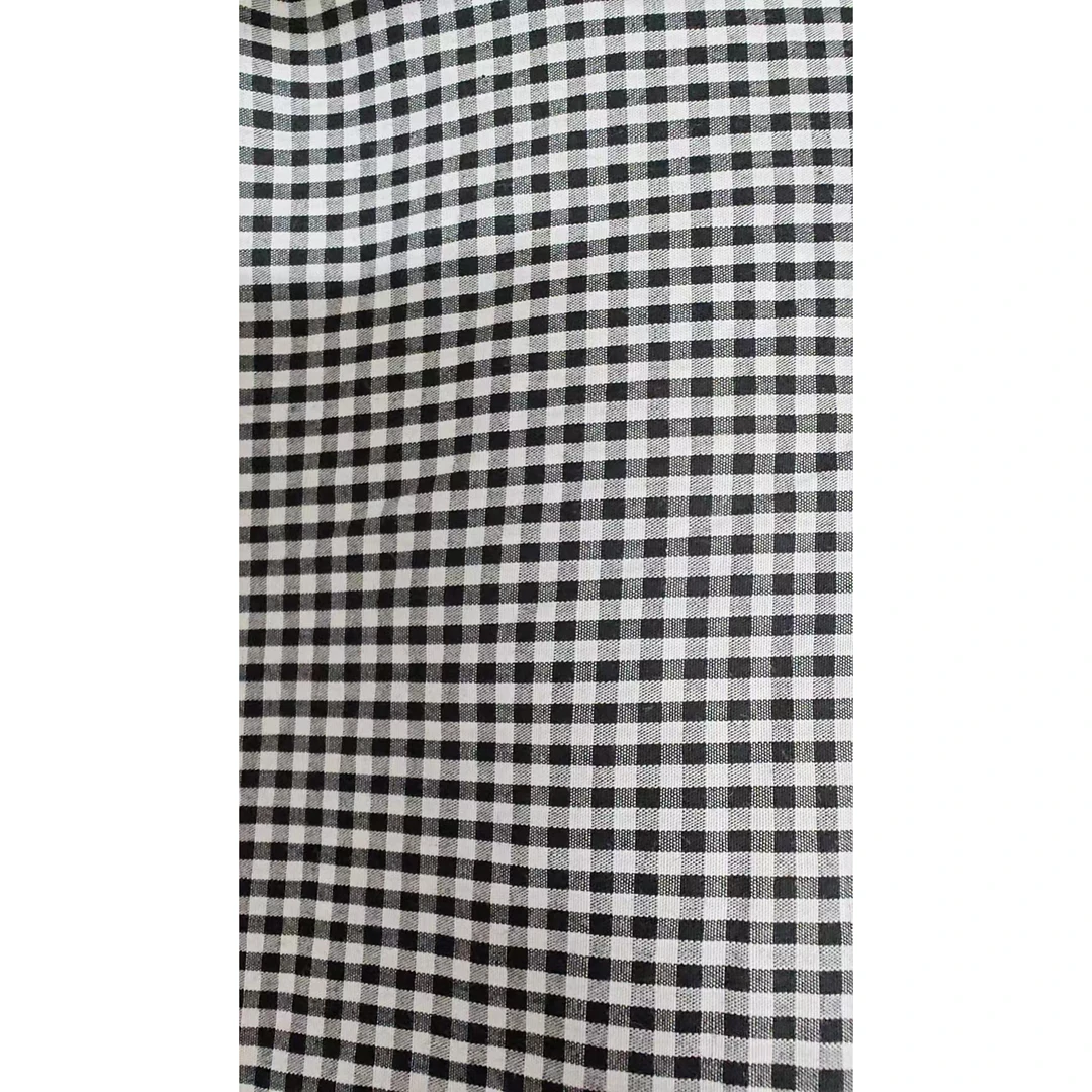 灰色棉质小细格服装面料布料 幅宽150CM
