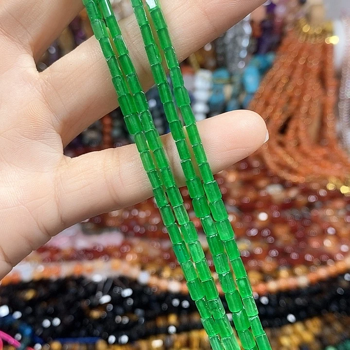 玛瑙/玉髓未镶嵌珠宝半成品甘青卡2*4mm