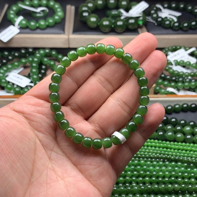 【闪购商品】未镶嵌手串和田玉（碧玉）卡7