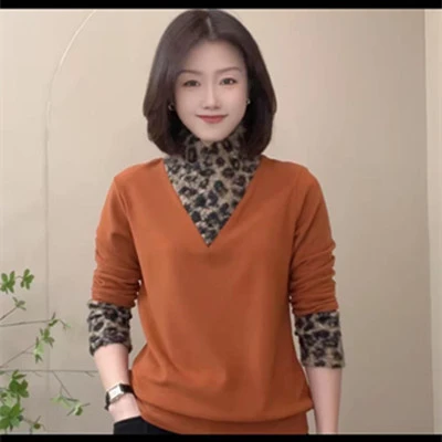 冬季保暖拼色休闲卫衣女士百搭长袖小衫气质打底衫女