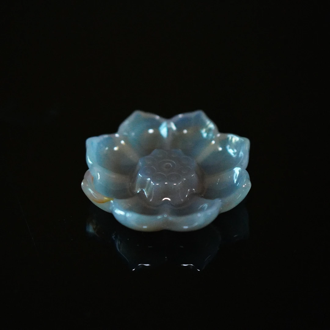 清代玛瑙莲花香插475064*古玉*传承