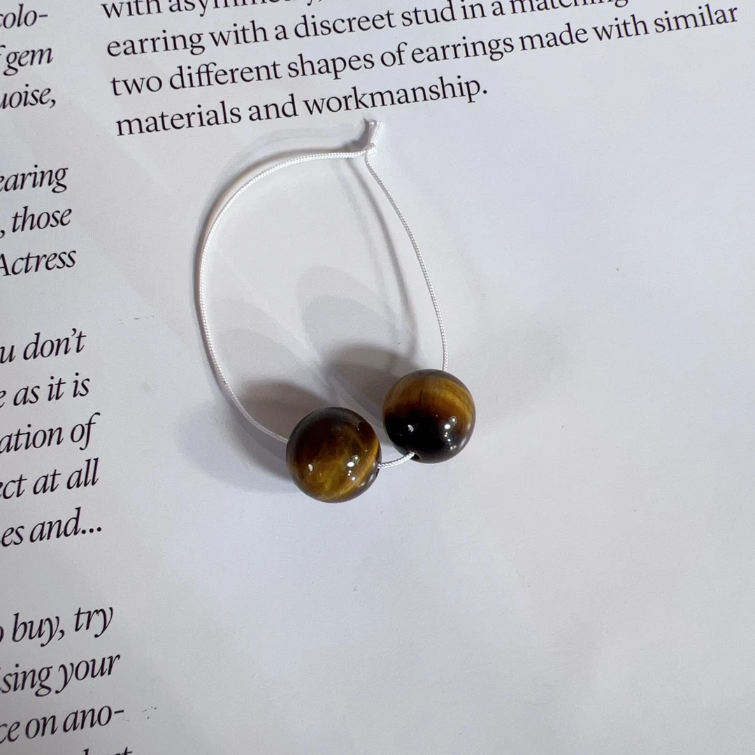 9.5mm+天然虎眼石裸珠(2粒)多样性发一