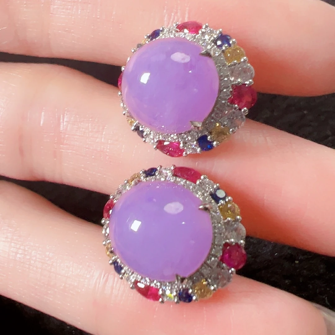 翡翠18K金镶嵌耳饰签收后24小时鉴赏期，过时不退