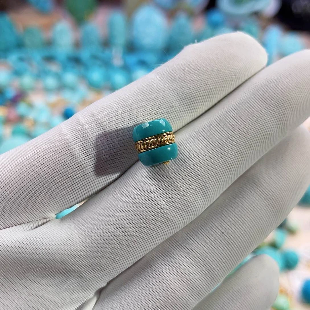 绿松石珠宝奇石18K金镶嵌