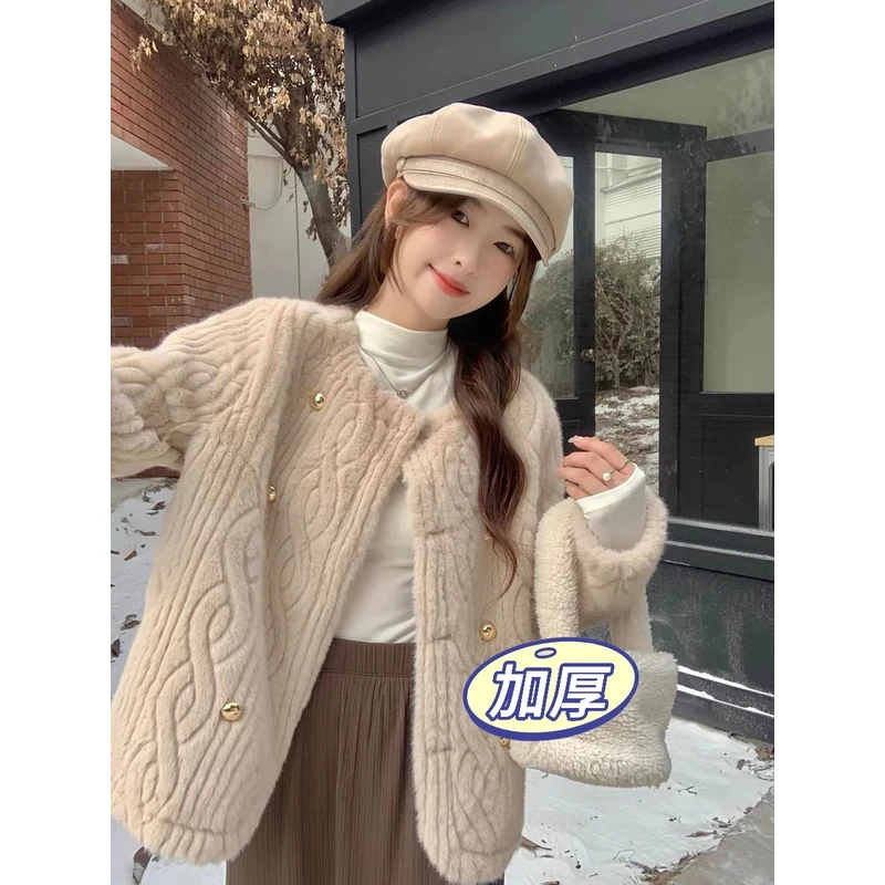 人造皮草 高级感环保皮草外套女冬季仿水貂绒加厚小香风HAHA