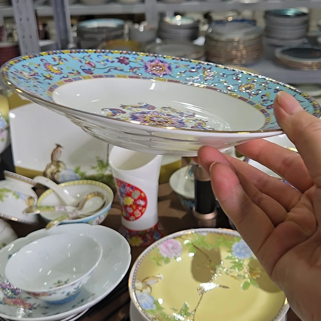 瓷片微瑕珐琅彩8寸4个深盘666666
