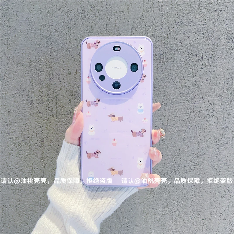 （华为Mate60系列）金属漆玻璃壳适用华为Mate60/Mate60Pro手机壳潮