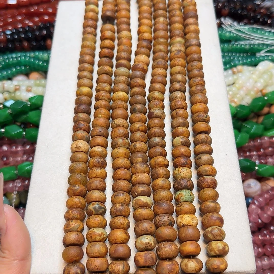 玛瑙/玉髓未镶嵌珠宝半成品复古老玛瑙算盘一条12mm