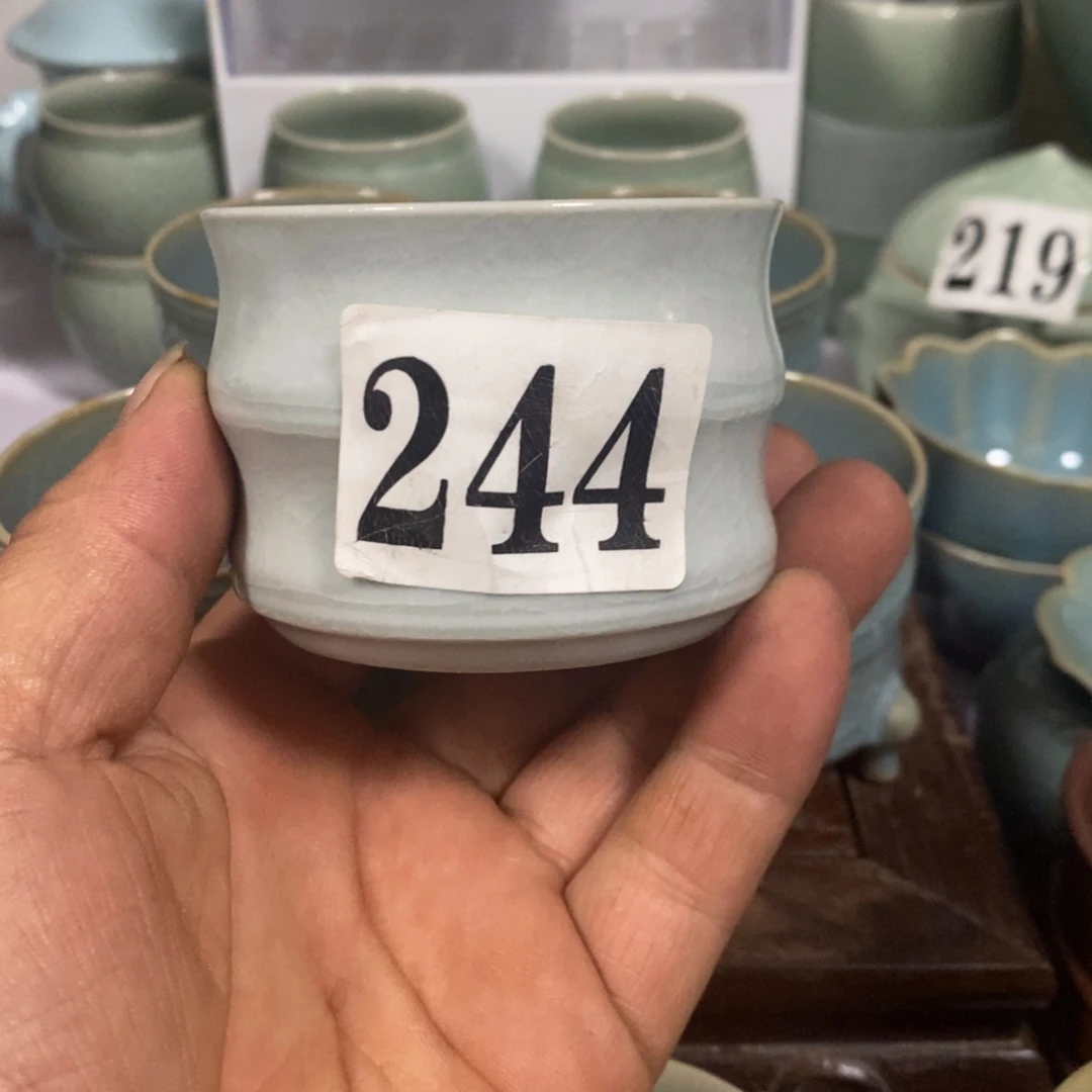 稻***人瓷杯子原矿釉原产地汝瓷微瑕杯子