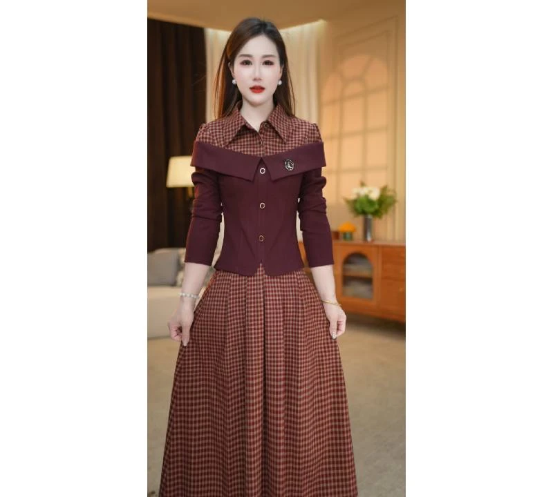 【两件套】秋季显瘦显白修身中长款套裙M-4XL