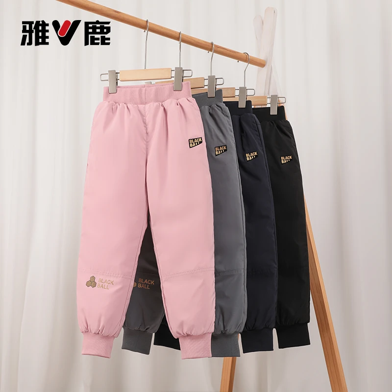 雅鹿儿童羽绒裤男童女童加厚宝宝外穿小童保暖中大童婴儿裤子冬季