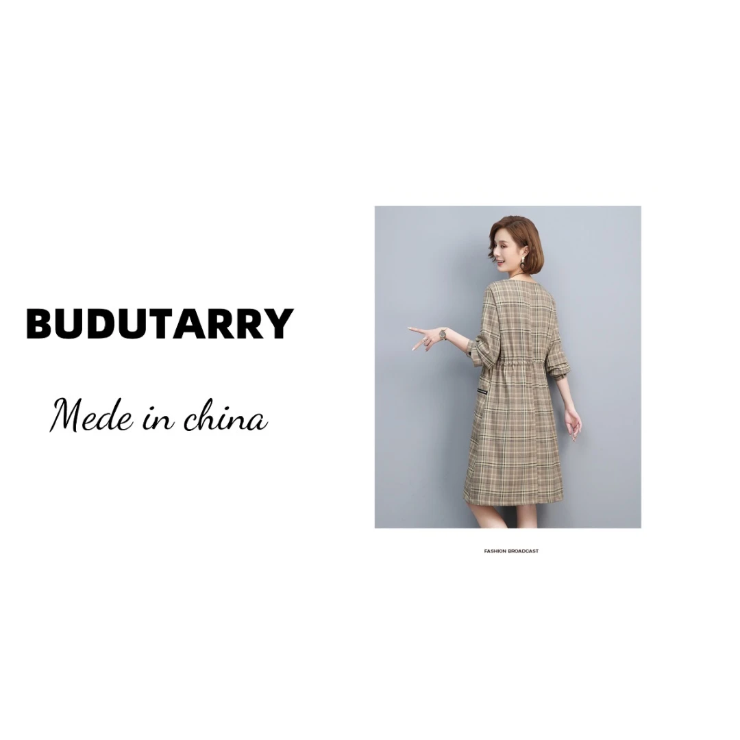 2025春装新款法式腰带收腰显瘦长款连衣裙BD001