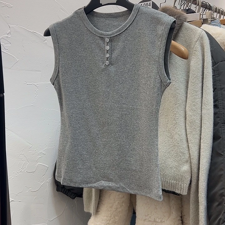 棉今天新款 灰色背心
