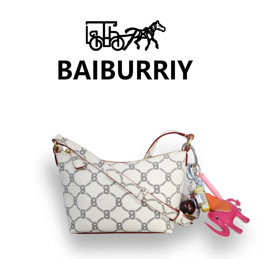 【贝帝莉】新款轻奢百搭设计印花时尚卡其色女士小众单肩斜跨包包