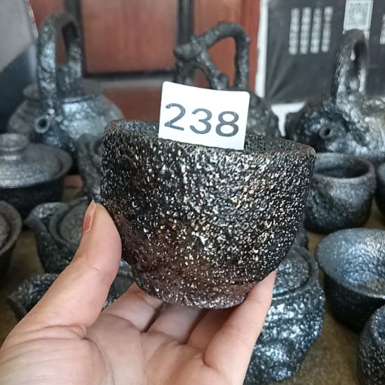 荥经黑砂茶具茶杯四次还原烧制