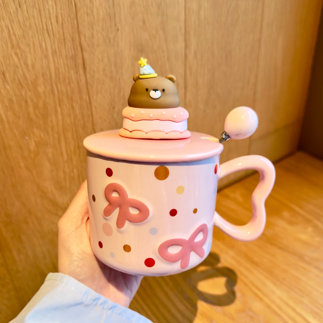 宝藏新品ins粉嫩少女心可爱手柄款马克杯喝水杯潮流网红牛奶陶瓷