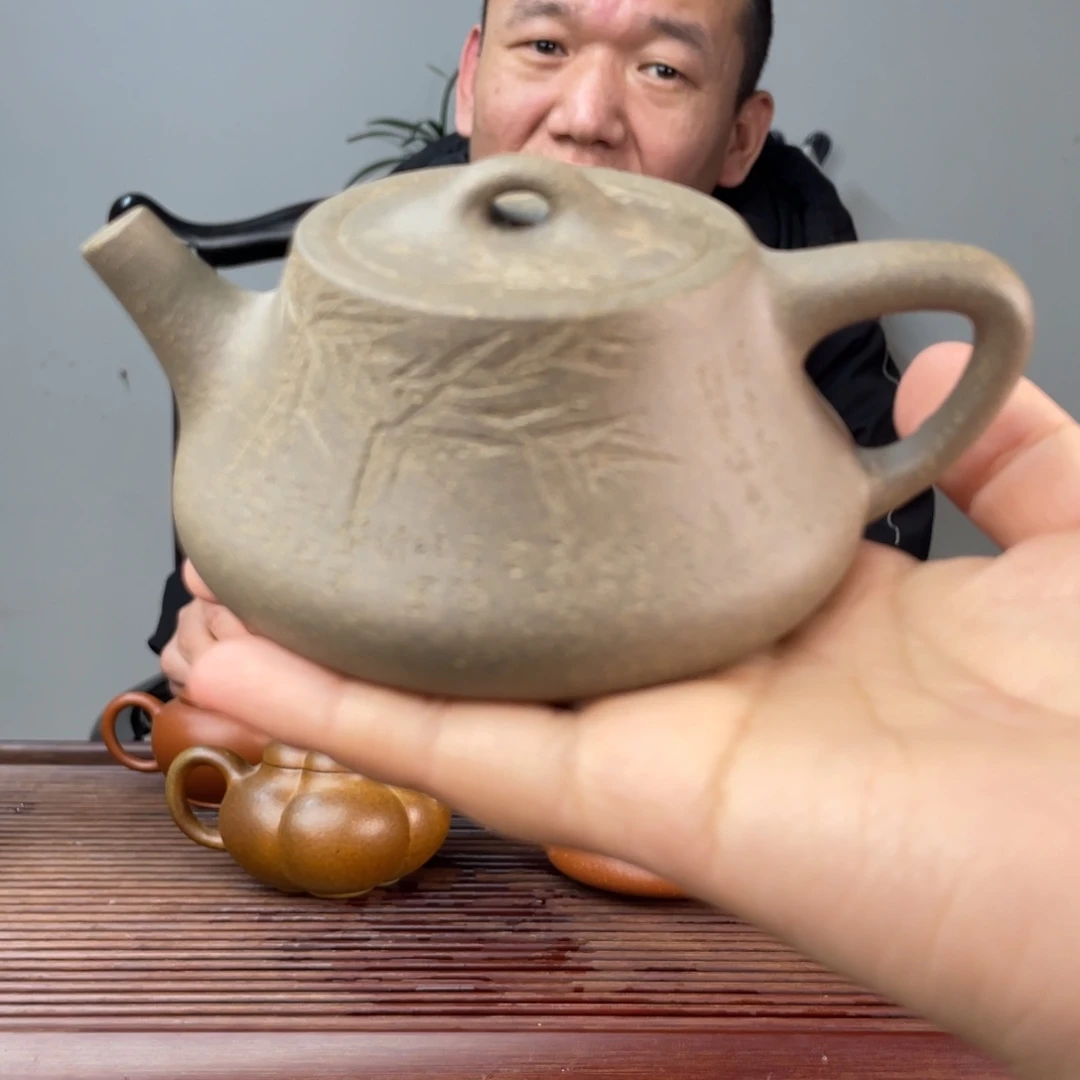 段泥茶壶青段柱瓢200cc