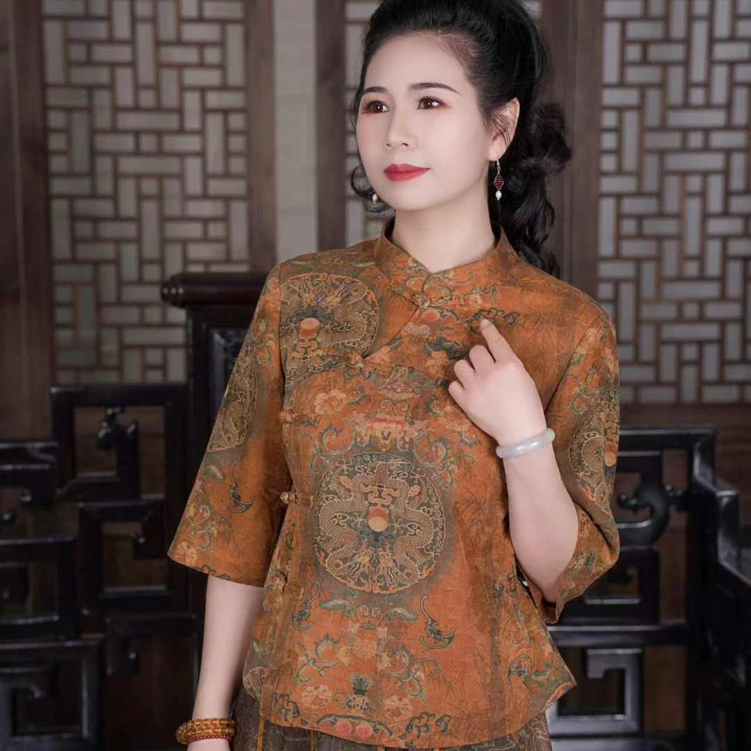 祥安姿服饰M(时来运转小姐姐服)小姐姐服服全开襟上衣G394329-1