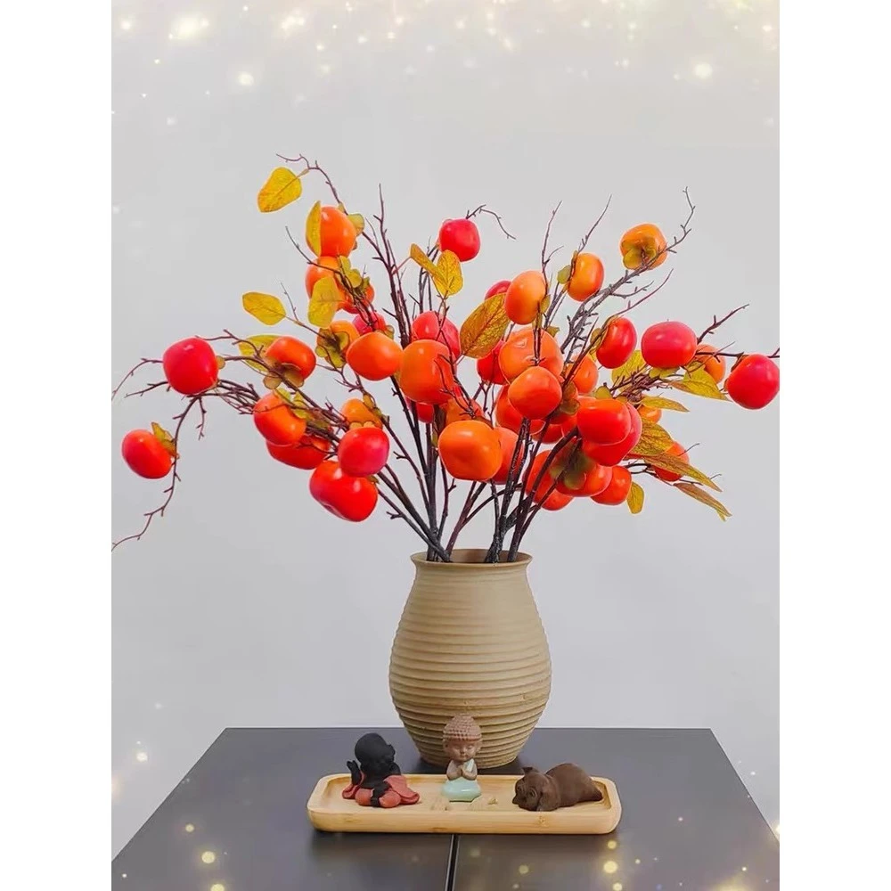 秋季环创布置材料仿真柿子庭院餐厅布置秋收国风橙色系户外丰收季