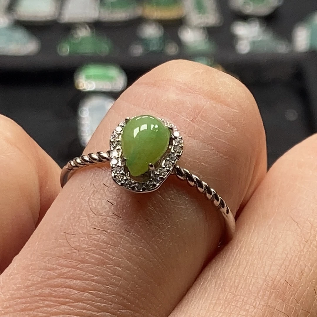 翡翠银S925镶嵌戒指