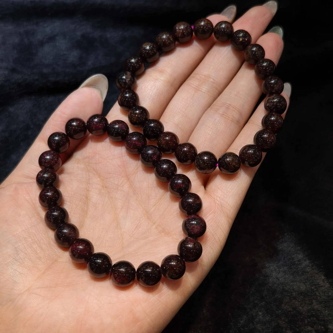 C11177【任会长珠宝】金刚猫眼石榴石手串-多样性只发一件