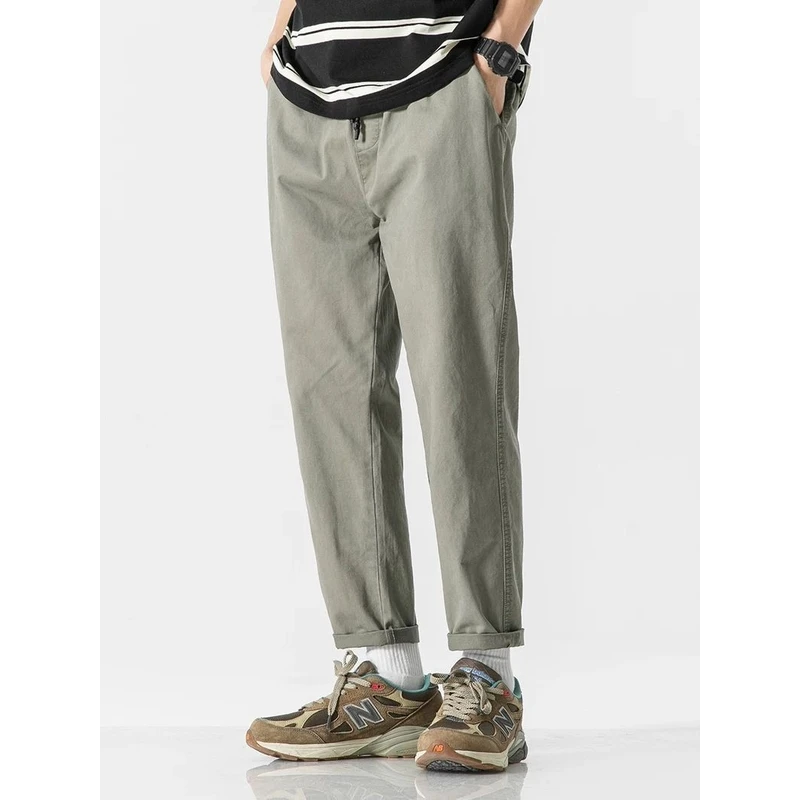 九分裤2025新款男夏季新款潮流全棉宽松直筒休闲裤男潮牌工装裤子