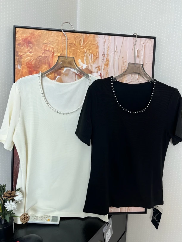 【HAMA·醋酸短袖】2025春夏新款欧货极简风百搭打底短袖T恤上衣