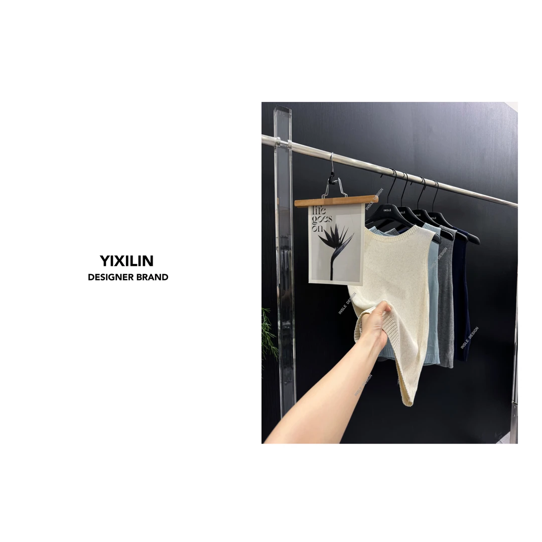 YIXILIN 夏季莱赛尔圆领无袖上衣女