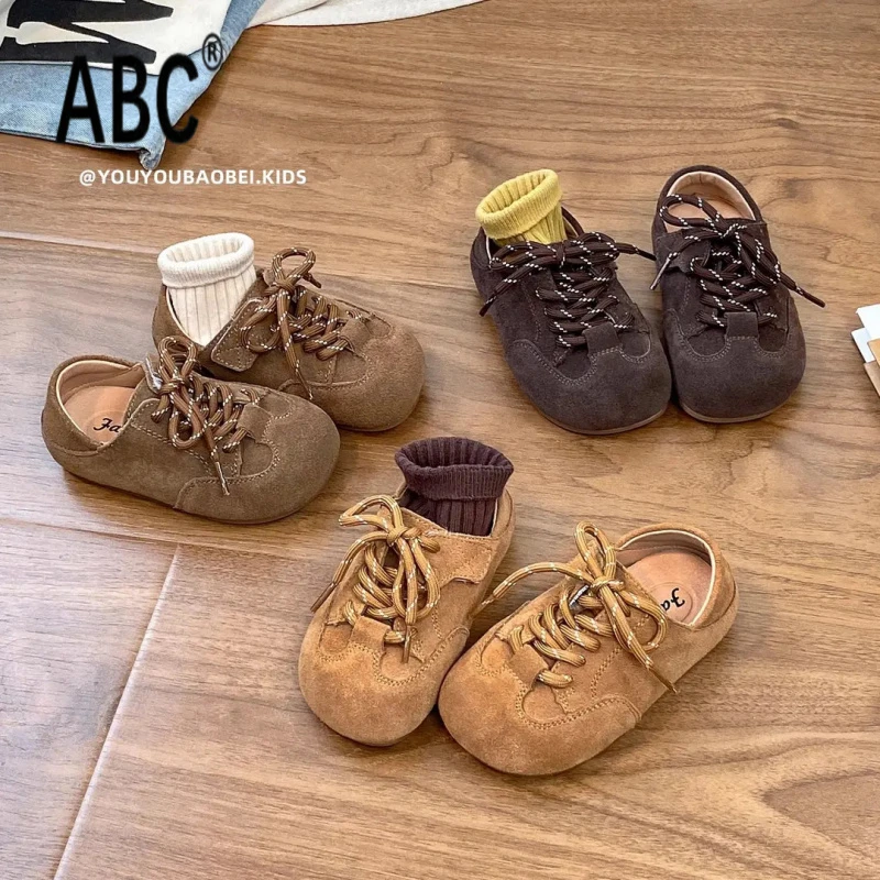 ABC儿童鞋子2025韩版女童复古勃肯鞋秋季新款男童单鞋软底宝宝鞋