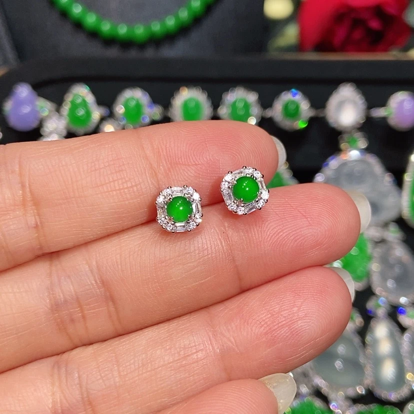 【闪购商品】翡翠耳饰未镶嵌天然翡翠