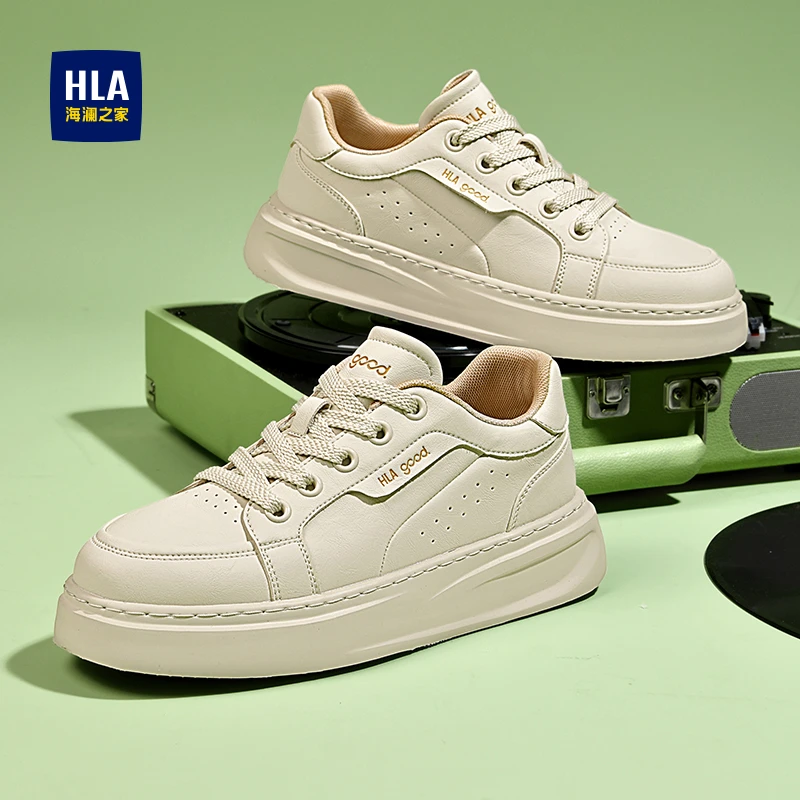 海澜之家鞋子男款2025爆款打孔透气百搭小白鞋男厚底耐磨潮流男鞋