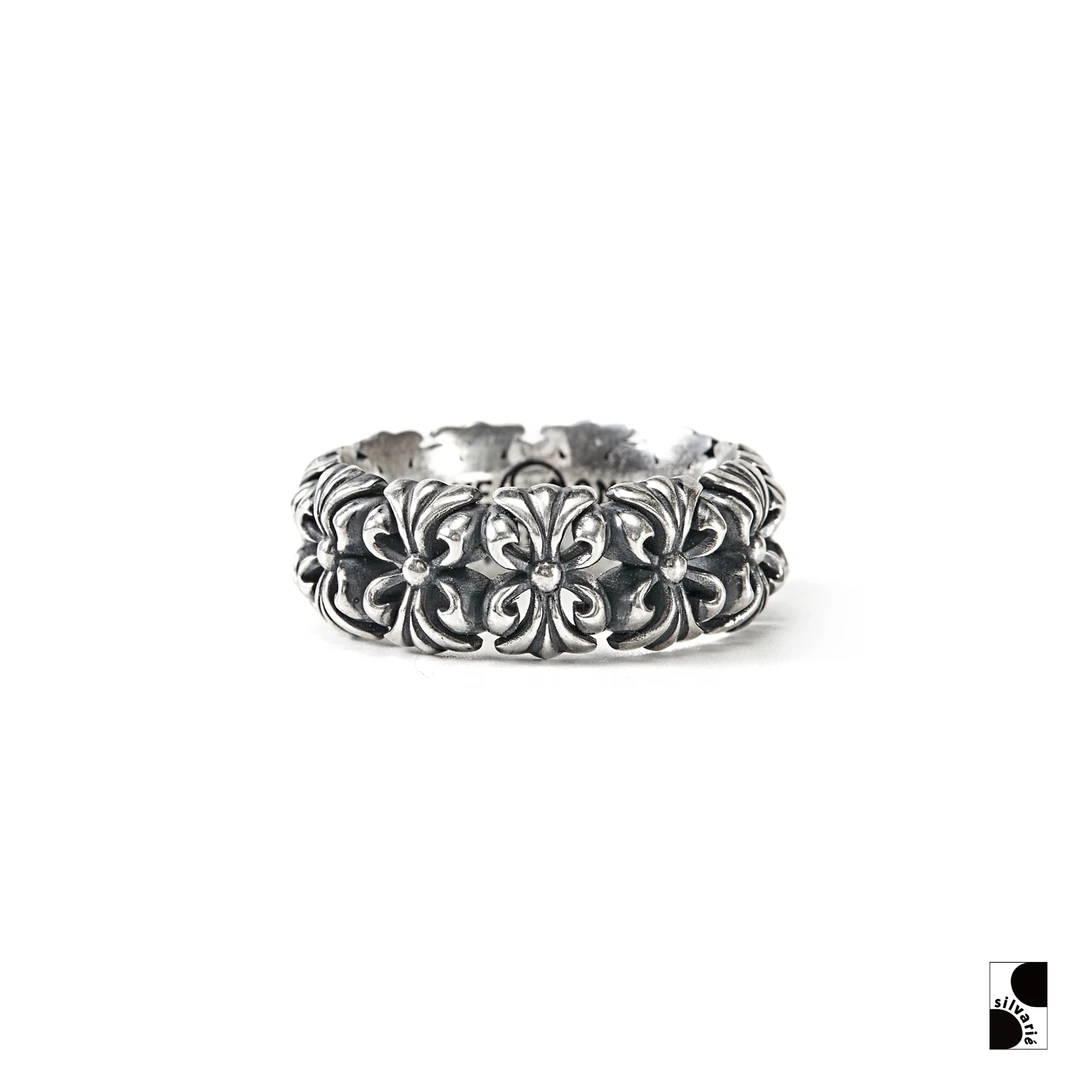 925银戒指 =silvarie=LONE ONES 新作Chrome复古鸢尾花925银戒指