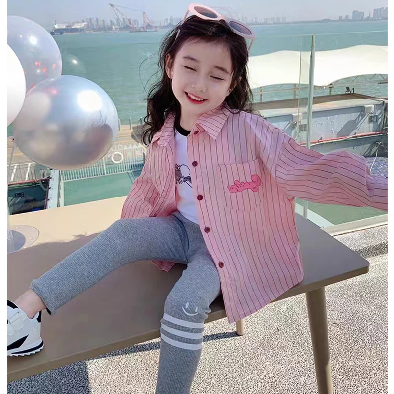 HHkids童装女童衬衫2024春秋新款儿童衬衣宝宝秋装上衣FCT708