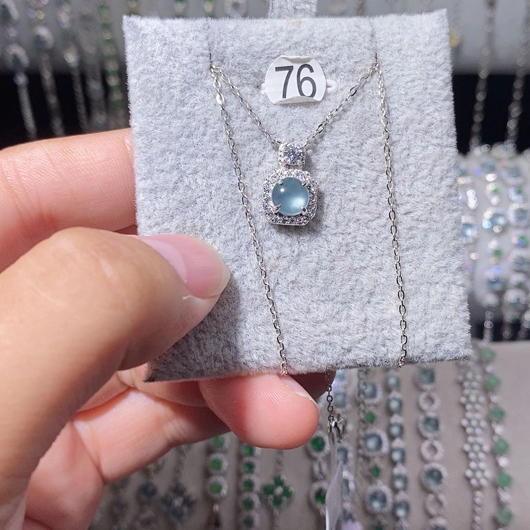 颈饰银S925镶嵌翡翠j j j