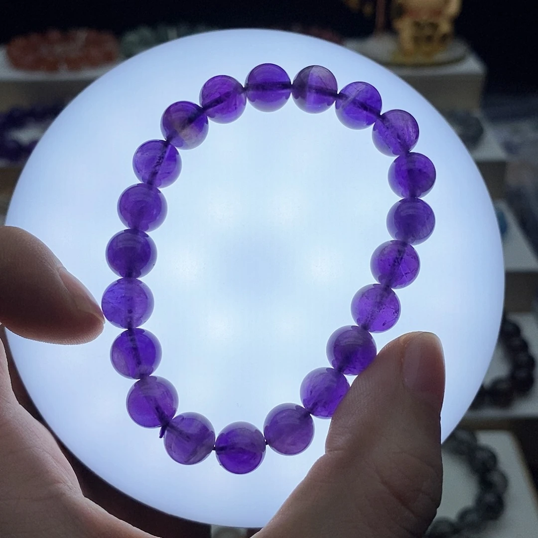 未镶嵌手链水晶乌拉圭紫水晶8.5mm