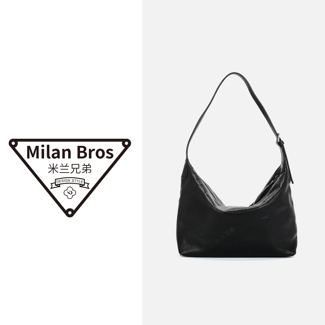 【米兰兄弟】头层牛皮手提腋下单肩女包