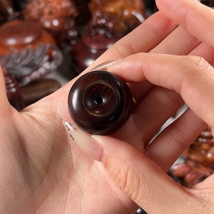 黄花梨平安扣手把件