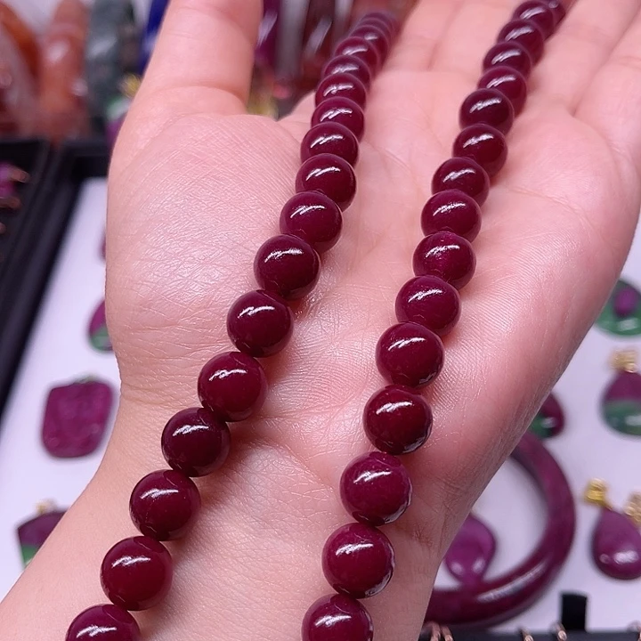 红宝石项链银S925镶嵌