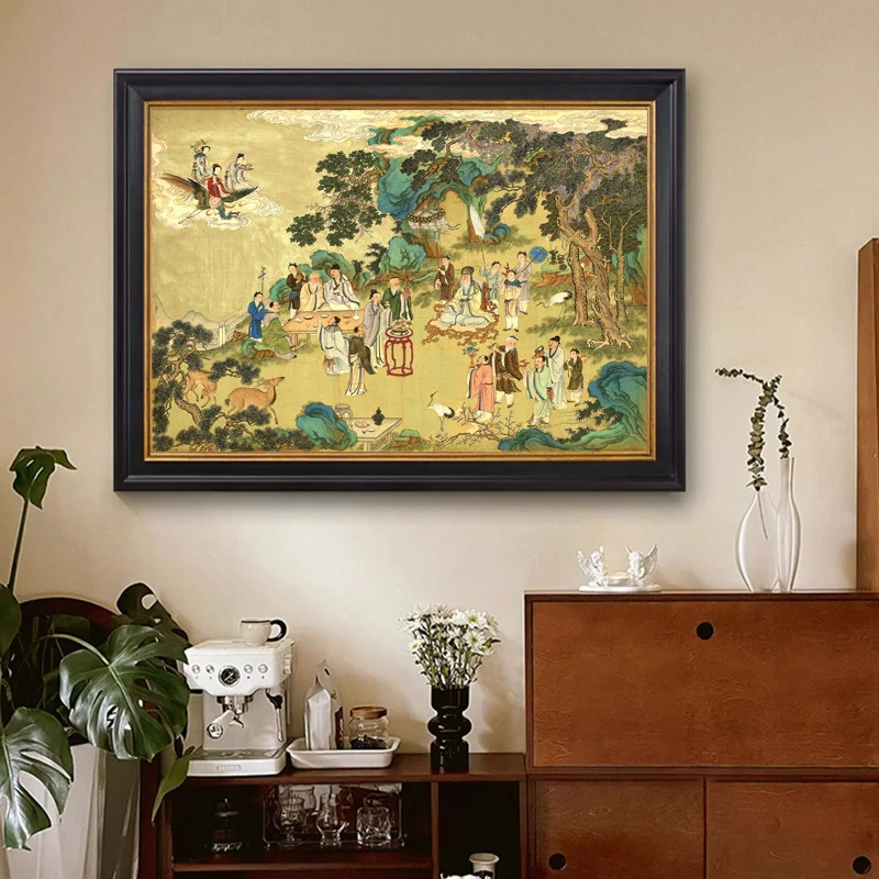 瑶池春宴图十字绣2025新款满绣客厅古典名画简单复古手工自己线绣