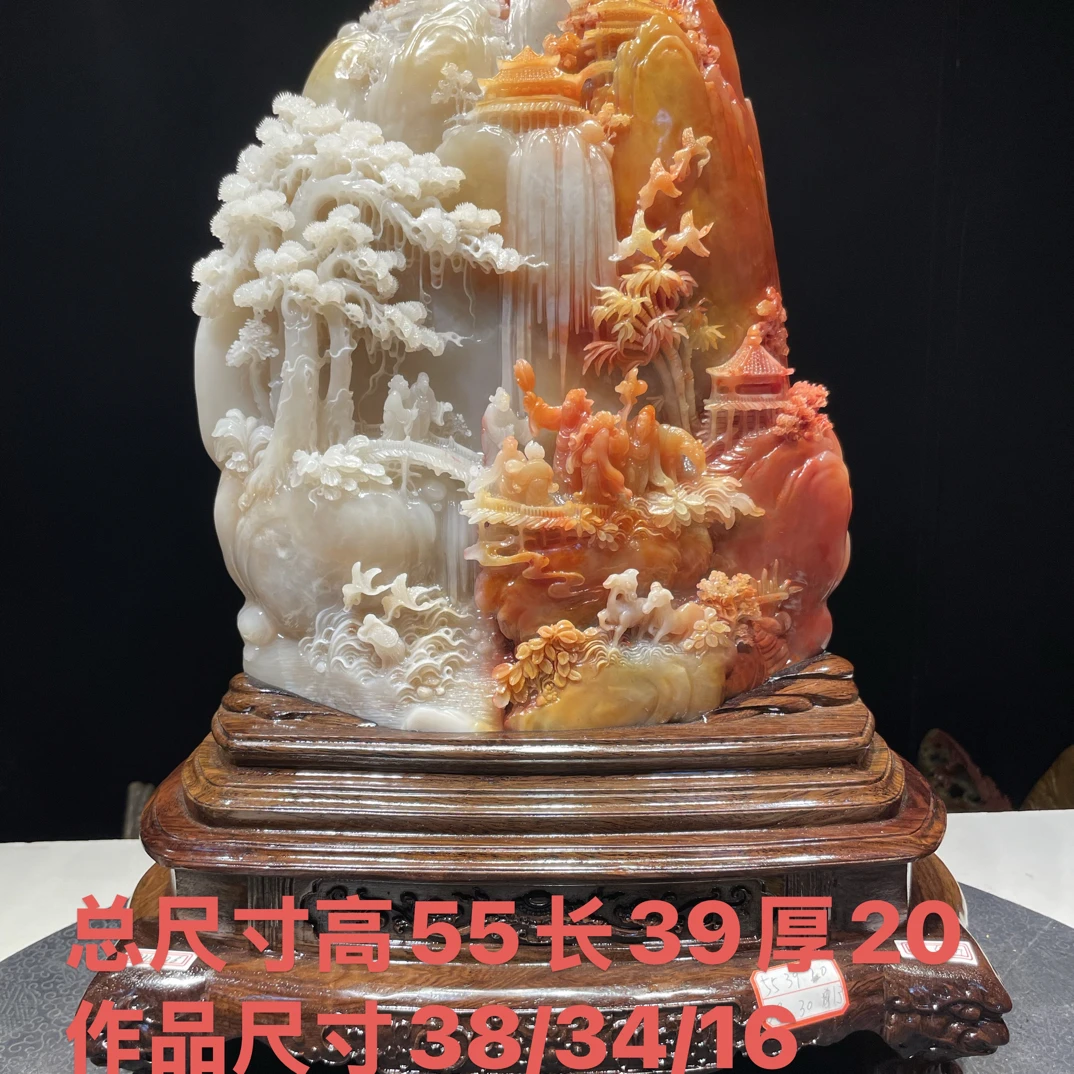 寿山石山水田黄印章印摆件貔貅手把件石雕工艺品入门玄关奇石山水